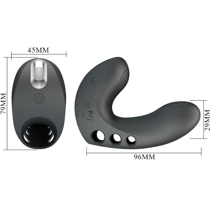 Pretty Love – Vibrateur doigt camelia 7 vibrations noir