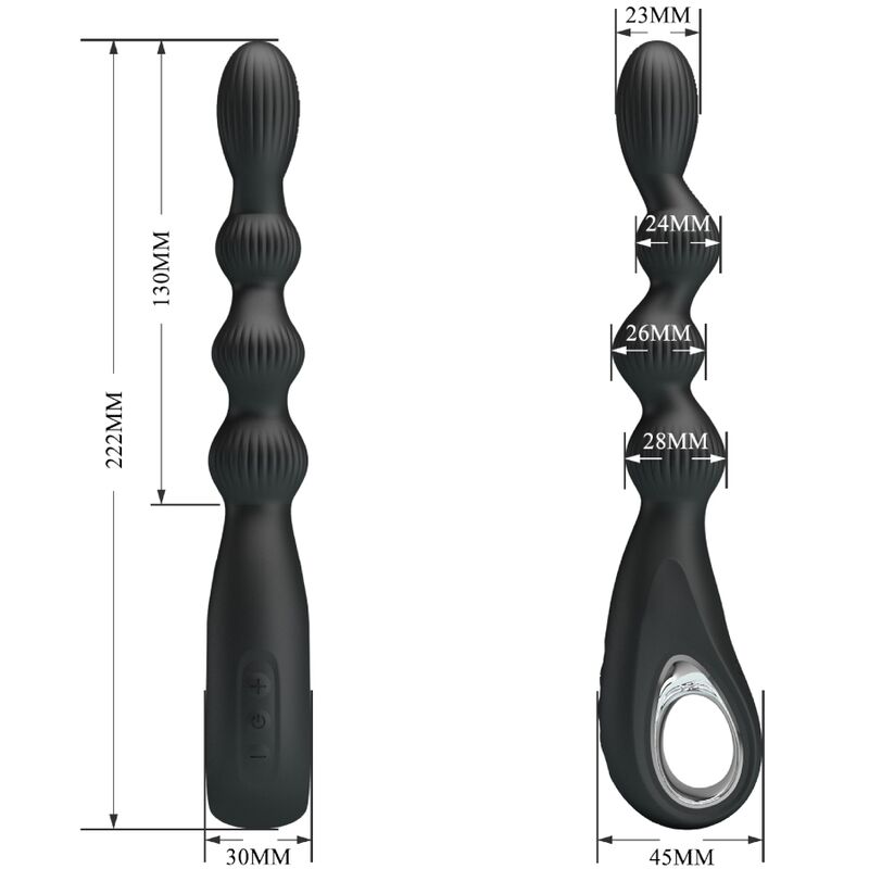 MOOIE LIEFDE - FEDERER ANALE VIBRADOR 12 VIBRACIONES NEGRO