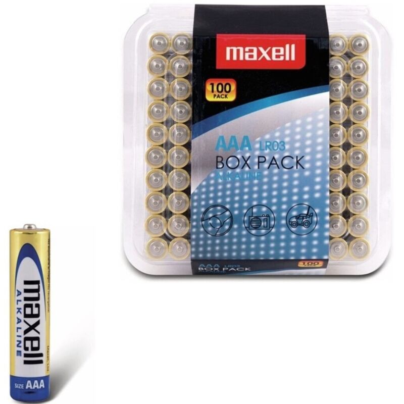 Maxell – Pack de piles alcalines AAA lr03*100 piles