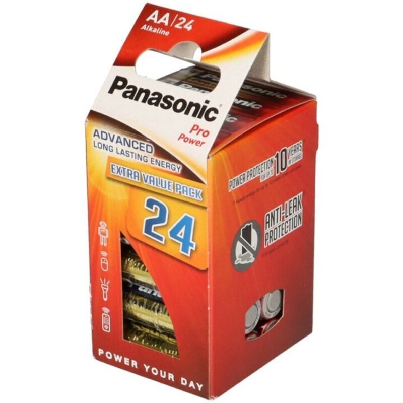 Panasonic – Pack de 24 piles alcalines AA lr6 pro power