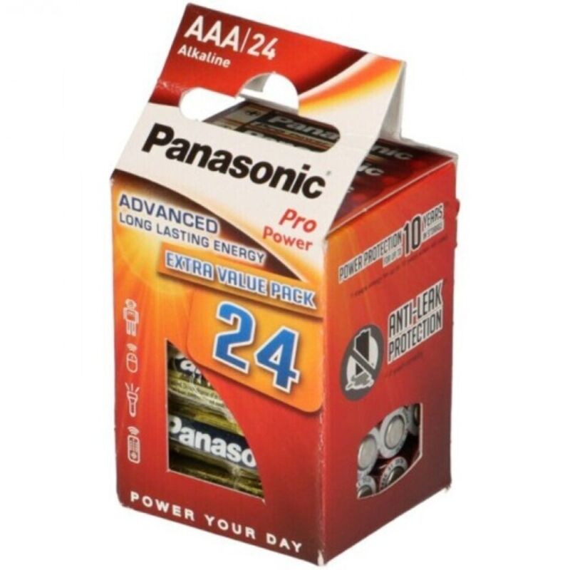 Panasonic – Pack de 24 piles alcalines AAA lr03 pro power
