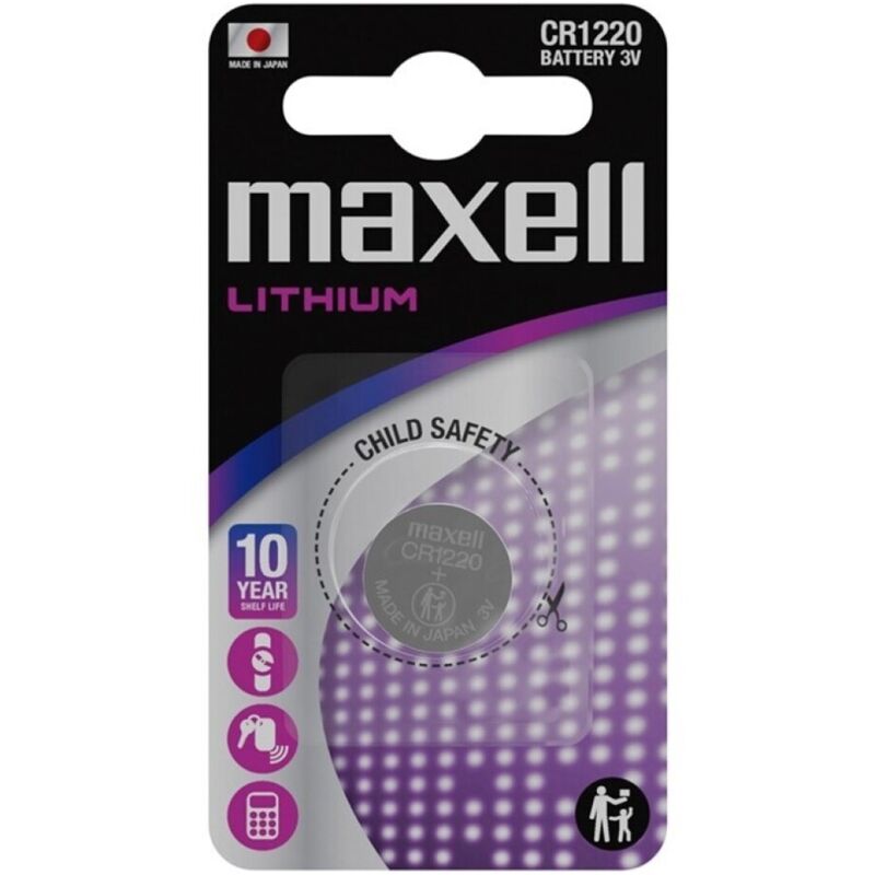 Maxell – Pile bouton au lithium cr1220 3v blister*1