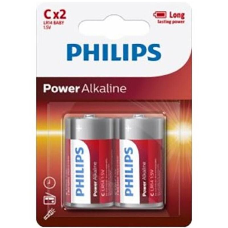Philips – Pile alcaline power c lr14 blister*2