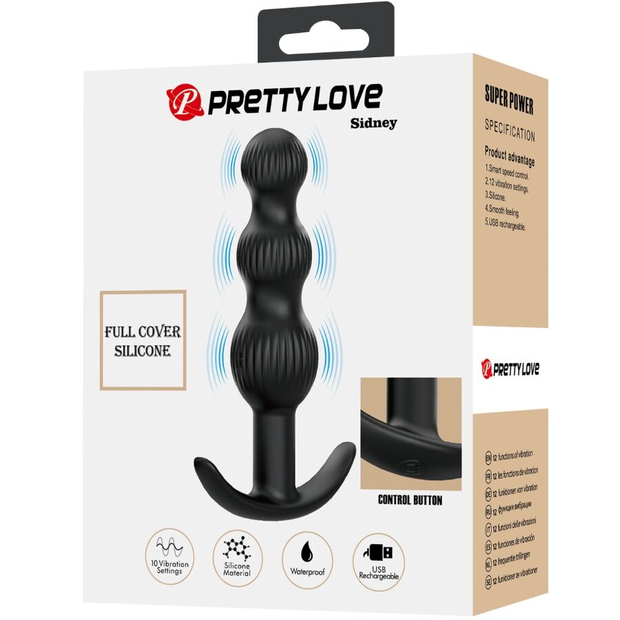 MOOIE LIEFDE - SIDNEY ANAAL VIBRADOR 10 VIBRACIONES NEGRO