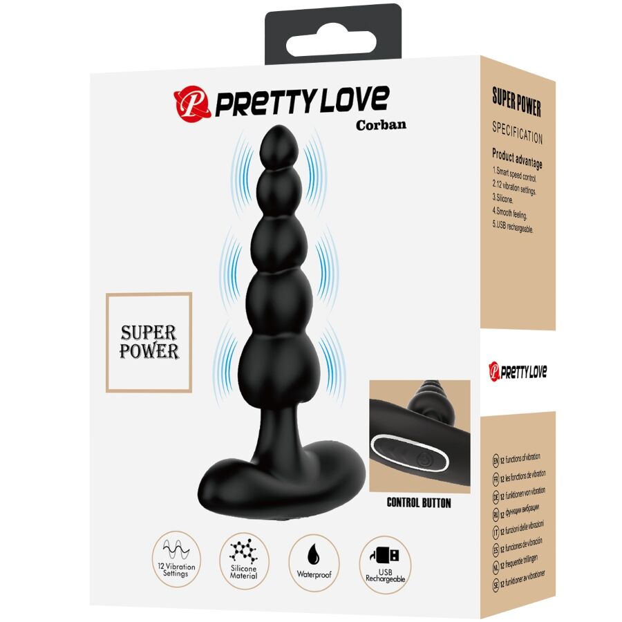 MOOIE LIEFDE - CORBAN ANALE VIBRADOR 10 VIBRACIONES NEGRO