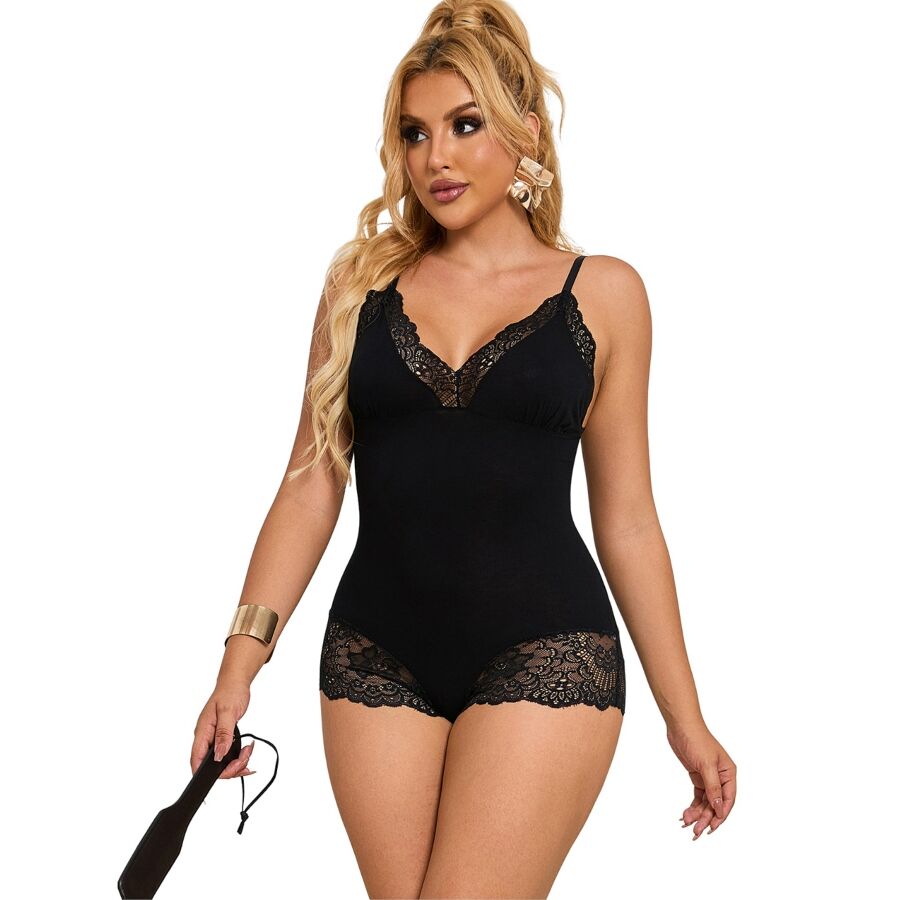 Subblime – Teddy détail dentelle florale noir L/XL