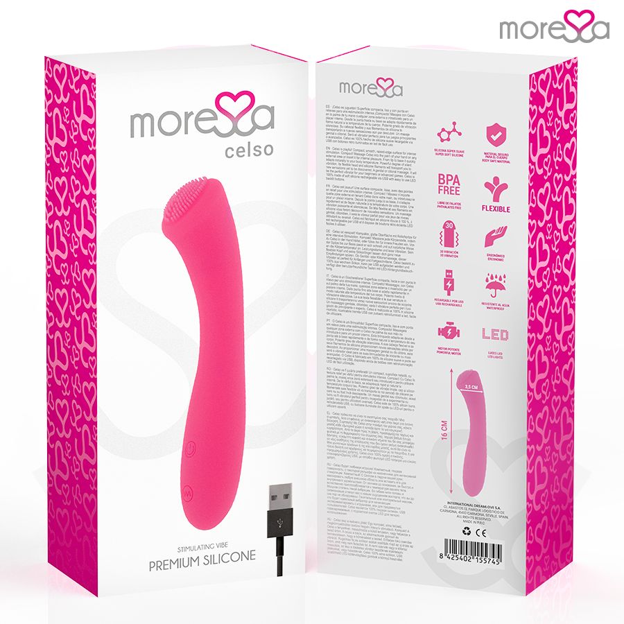 MORESSA - CELSO MASAJEADOR DUO PUNTO GY SUERO PELVICO PREMIUM SILICONE RECHARGEABLE