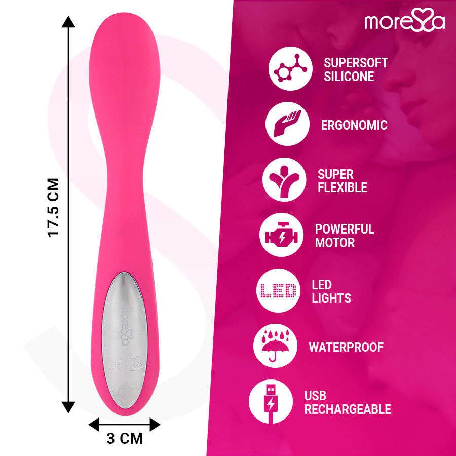 MORESSA - DRUSO MASAJEADOR DUO PUNTO GY SUERO PELVICO PREMIUM SILICONE RECHARGEABLE