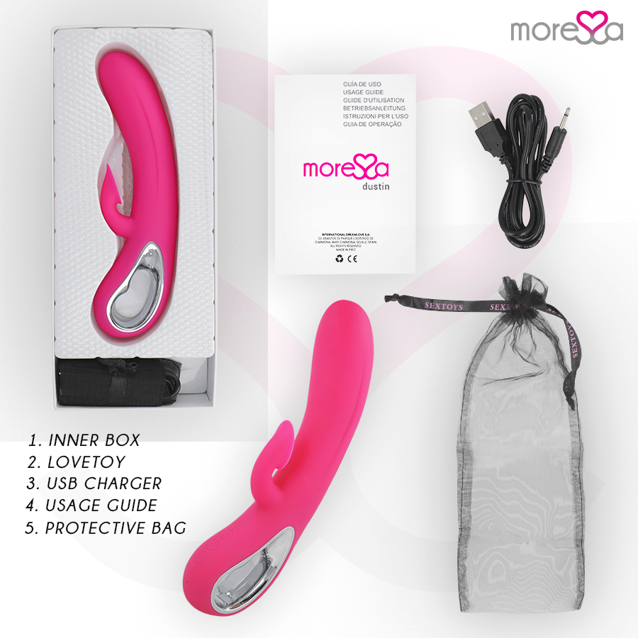 MORESSA - DUSTIN CLITORIAL SUCTION AND POTENTE VIBRACIÓN PREMIUM RECHARGEABLE SILICONE