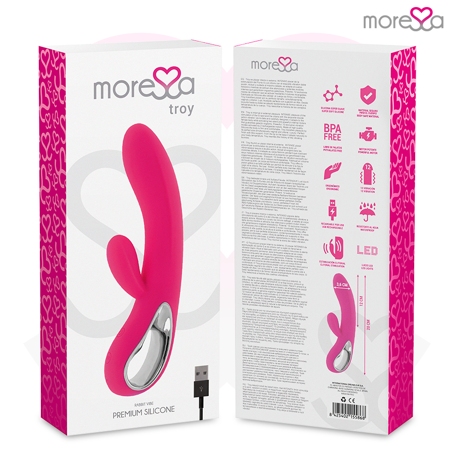 MORESSA - TROY MASAJEADOR PUNTO GY CLITORIS PREMIUM SILICONEN OPLAADBAAR