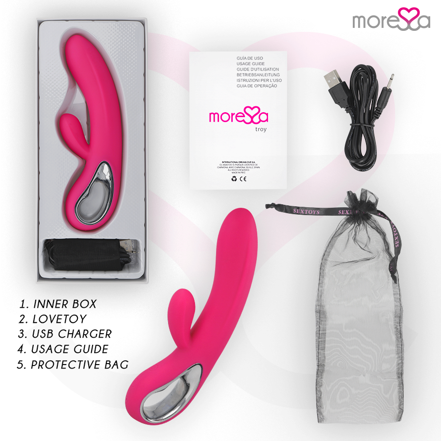 MORESSA - TROY MASAJEADOR PUNTO GY CLITORIS PREMIUM SILICONEN OPLAADBAAR