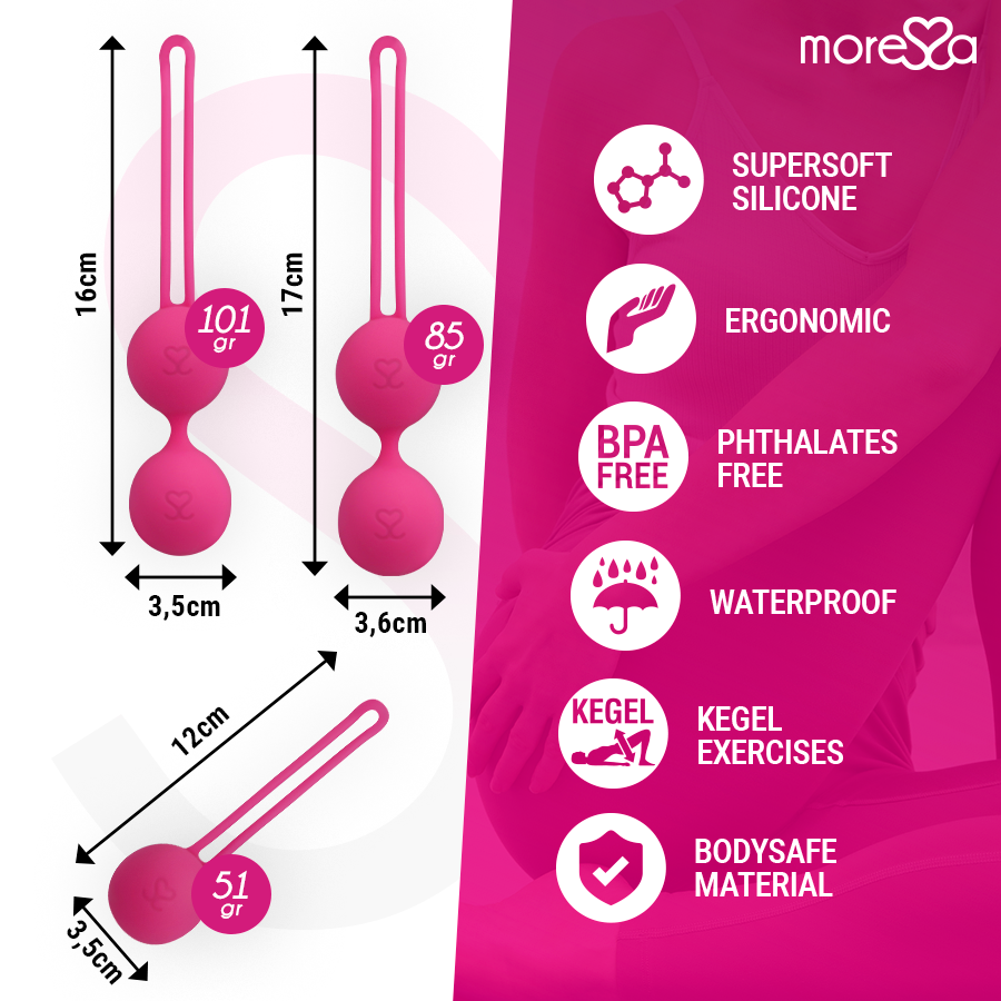 MORESSA - OSIAN SET PREMIUM SILICONEN ROZE (Osian One - 51 g | Osian Two - 101 g | Osian Three 85 g)