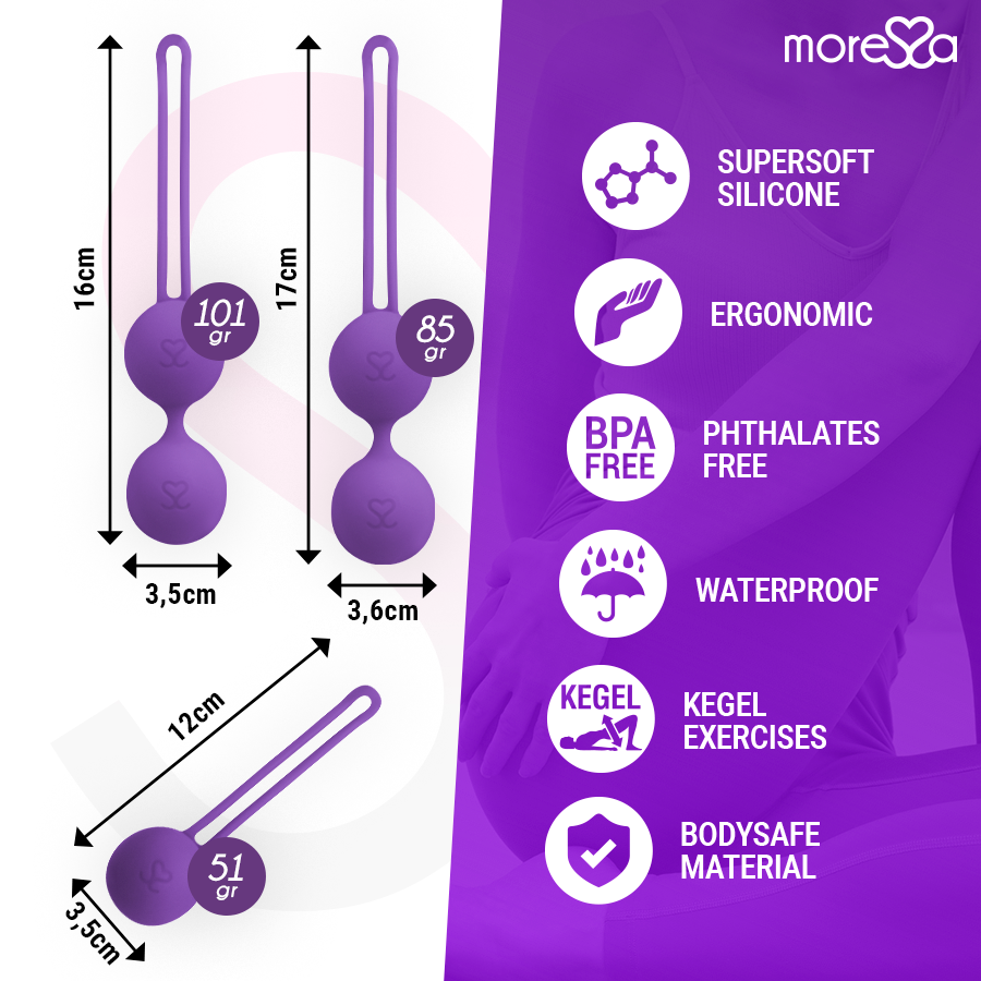 MORESSA - OSIAN SET Osian One; 51 Gr / Osian Two; 101 Gr / Osian Three 85 gr PREMIUM SILICONEN LILA