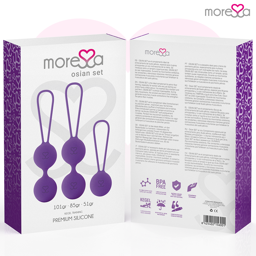 MORESSA - OSIAN SET Osian One; 51 Gr / Osian Two; 101 Gr / Osian Three 85 gr PREMIUM SILICONEN LILA