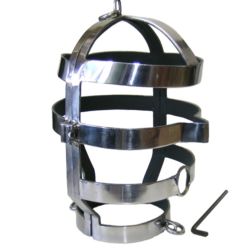 Metal Hard – Masque BDSM en acier avec collier