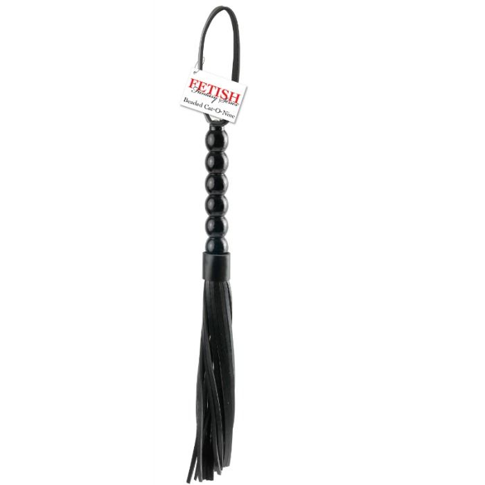 FETISH FANTASY SERIES BEADED CAT-O-NINE TAILS BLACK