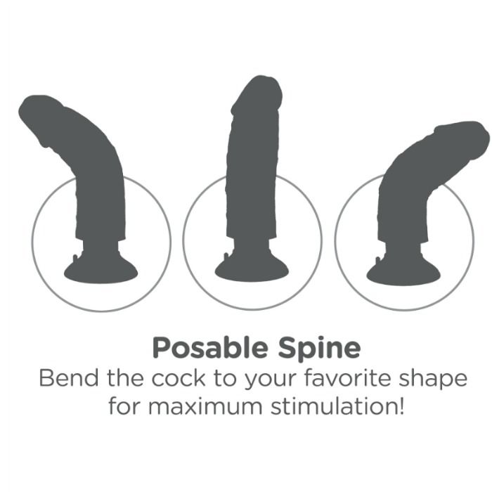 KING COCK - DILDO VIBRADOR WITH TESTICULOS 17.78 CM NATURAL