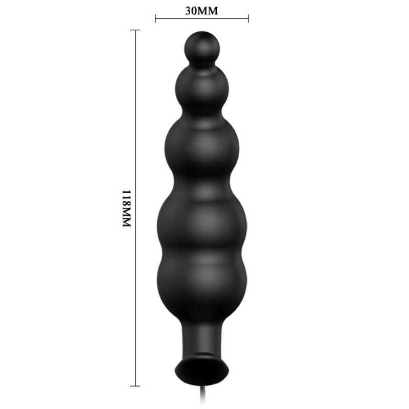 PRETTY LOVE - SILICONE ANAL PLUG EXTRA ESTIMULATION AND 12 MODOS VIBRACIÓN NEGRO CONTROL REMOTO