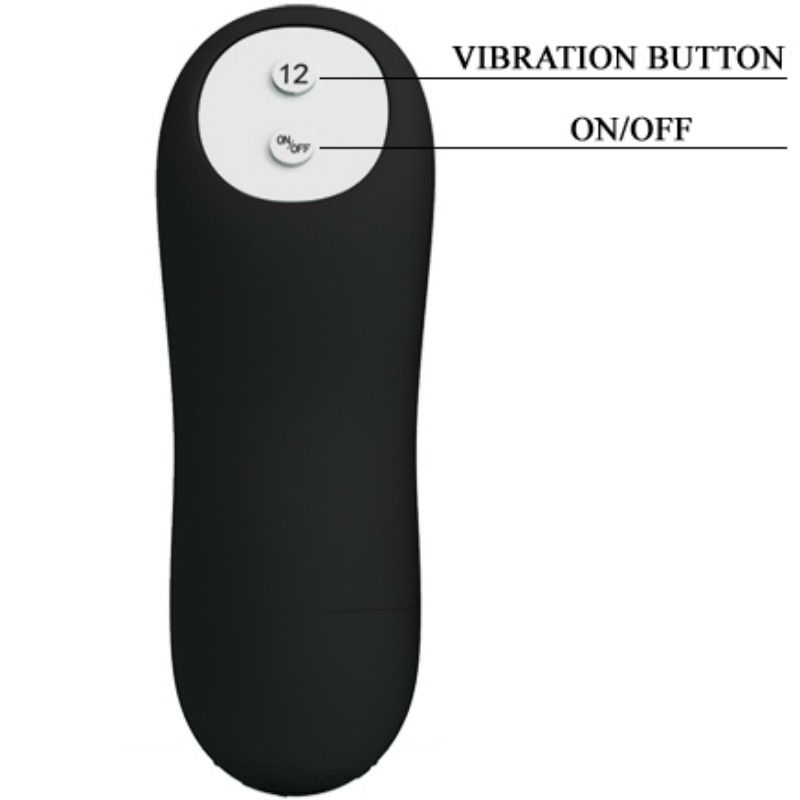 PRETTY LOVE - SILICONE ANAL PLUG EXTRA ESTIMULATION AND 12 MODOS VIBRACIÓN NEGRO CONTROL REMOTO