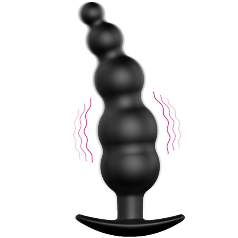 PRETTY LOVE - SILICONE ANAL PLUG EXTRA ESTIMULATION AND 12 MODOS VIBRACIÓN NEGRO CONTROL REMOTO