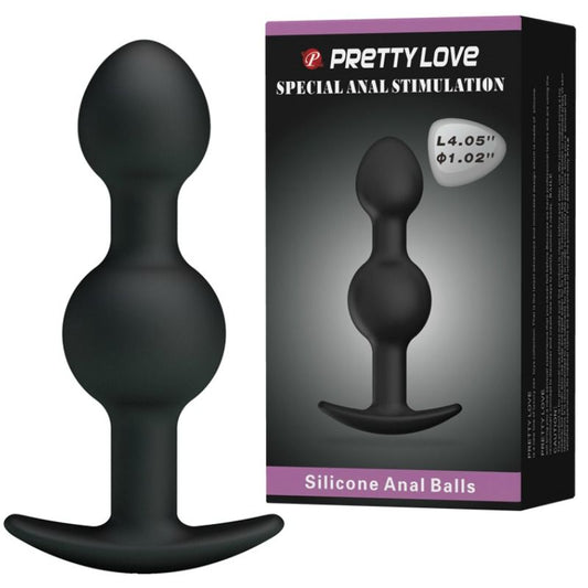 PRETTY LOVE - BOLAS ANALES SILICONE ESTIMULACION ESPECIAL 10.3 CM NEGRO