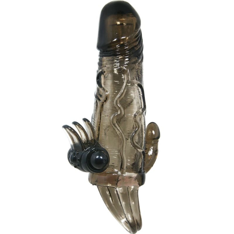 BAILE - BRAVE MAN FUNDA PENE ANAAL Y CLITORIS VIBRADOR 16,5 CM NEGRO