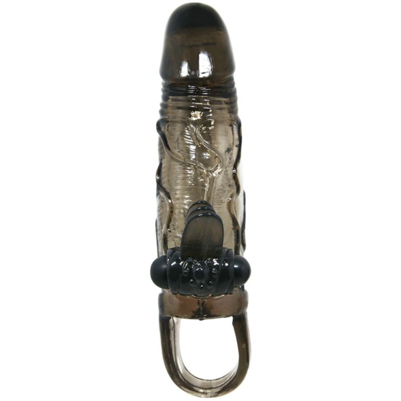 BAILE - BRAVE MAN FUNDA PENE ANAAL Y CLITORIS VIBRADOR 16,5 CM NEGRO