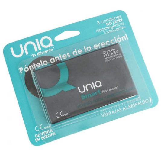 UNIQ - SMART PRESERVATIVES PRE-ERECCIÓN SIN LATEX 3 UNIDADES
