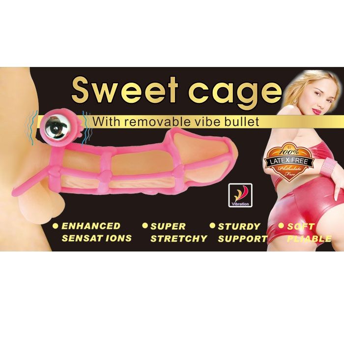 Baile – Couverture et anneau en silicone sweet 10 rythmes pour le pénis rose