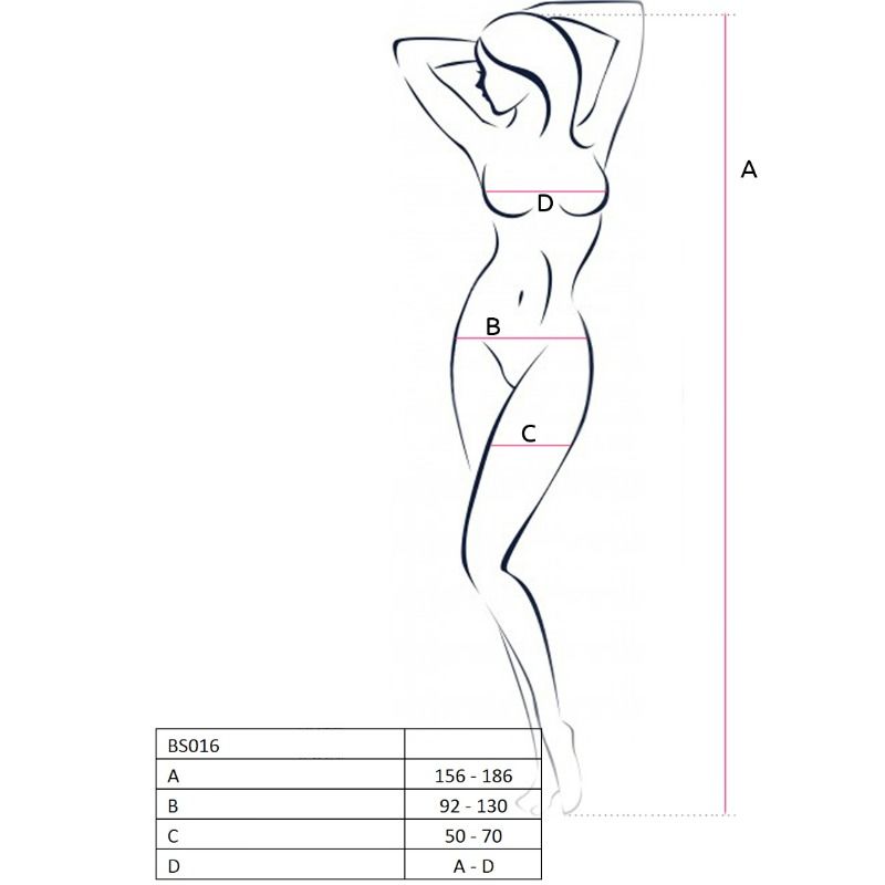 PASSION - WOMAN BS016 BODYSTOCKING ROSE TALLA ÚNICA