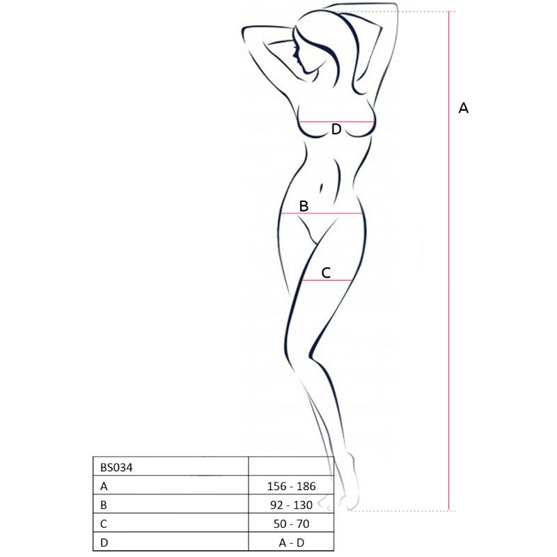 PASSIE - VROUW BS034 BODYSTOCKING NEGRO TALLA ÚNICA