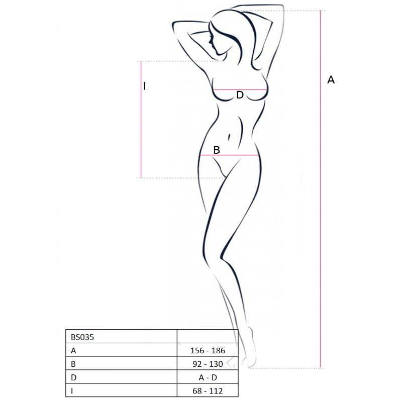 PASSIE - VROUW BS035 BODYSTOCKING NEGRO TALLA ÚNICA