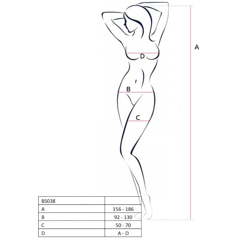 PASSIE - VROUW BS038 BODYSTOCKING NEGRO TALLA ÚNICA