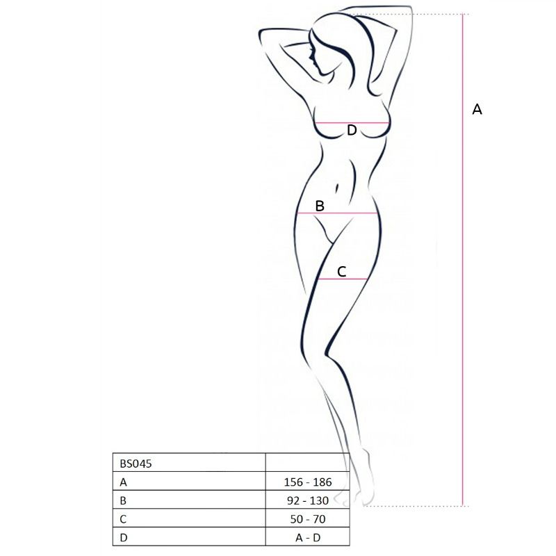 Passion – Femme bs045 bodystocking noir taille unique