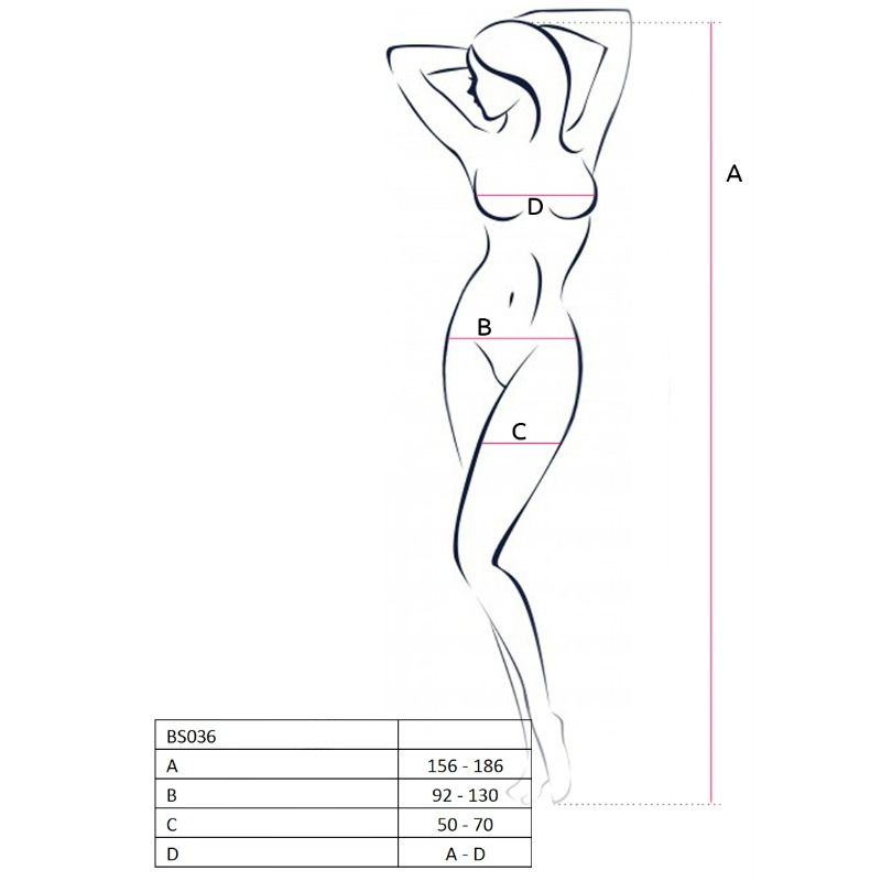 PASSIE - VROUW BS036 BODYSTOCKING NEGRO TALLA ÚNICA