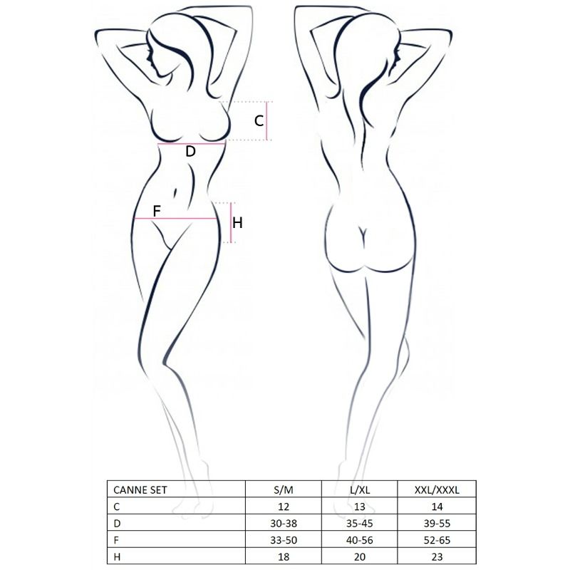 PASSION - WOMAN CANE SET NEGRO TALLA L/XL