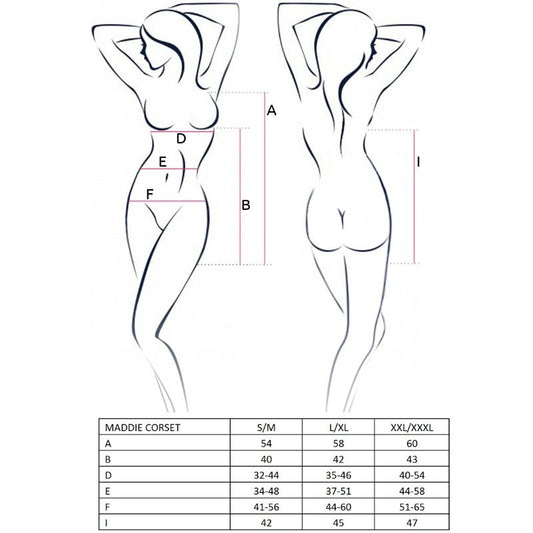 PASSIE - DAMES MADDIE KORSET NEGRO TALLA L/XL