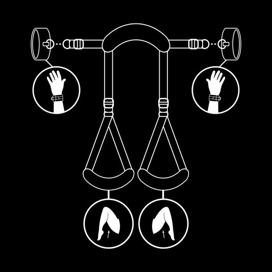 FETISH SUBMISSIVE - POSITION JAMBES OUVERTES AVEC MENOTTES DOUBLÉES EN NOPRÈNE