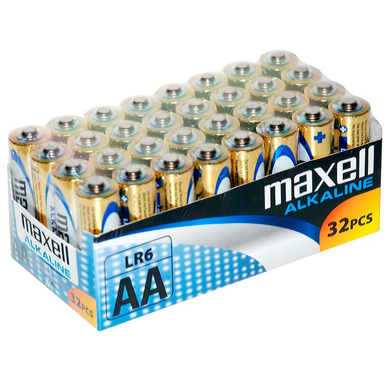 Maxell – Pile alcaline aa lr6 pack*32 unités