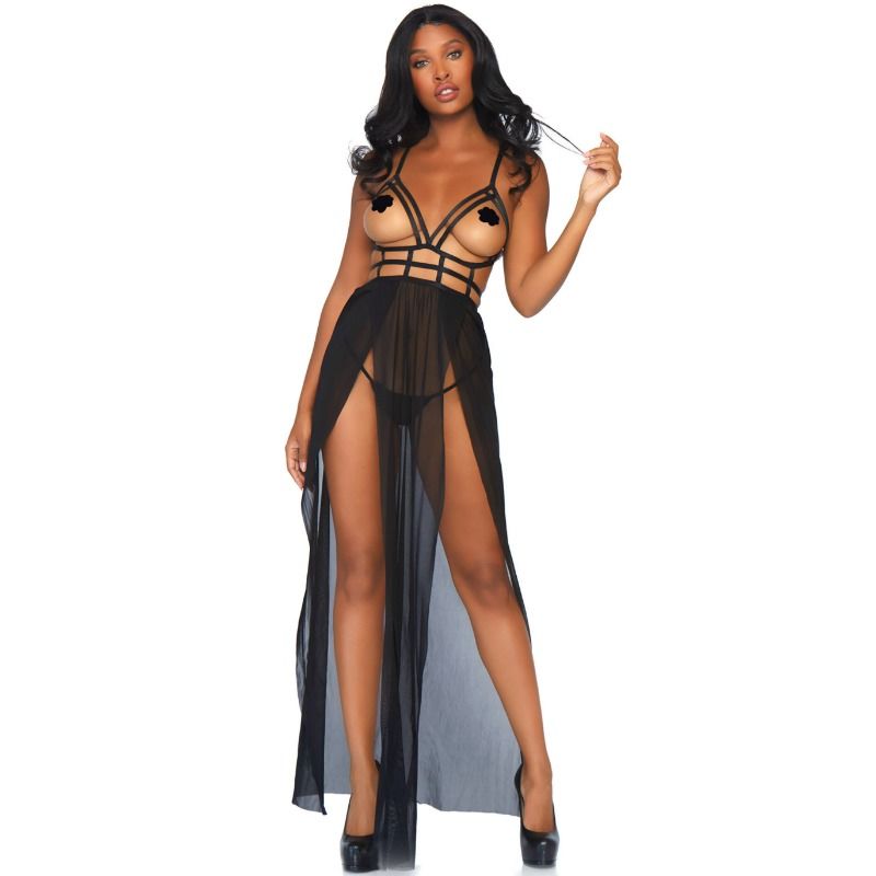 Leg Avenue – Robe maxi cage et string S/M