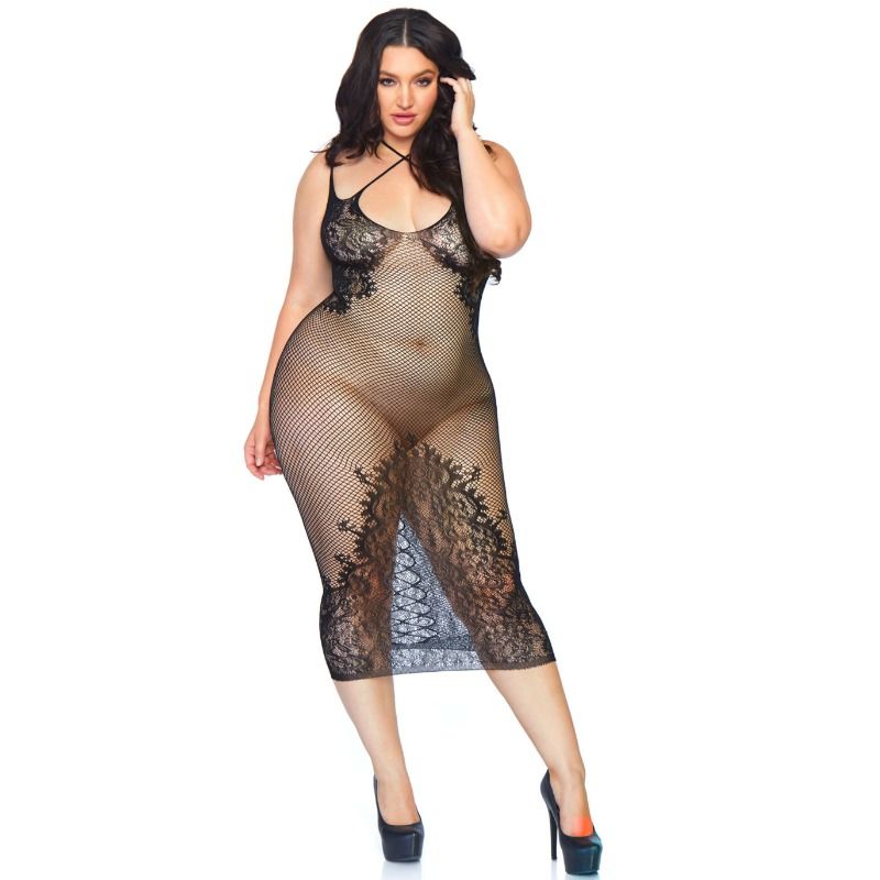 LEG AVENUE - ROOD LEDEREN VESTIDO 1X-2X