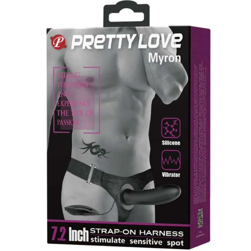 PRETTY LOVE - MYRON STRAP ON WITH VIBRACIÓN Y DILDO HUECO