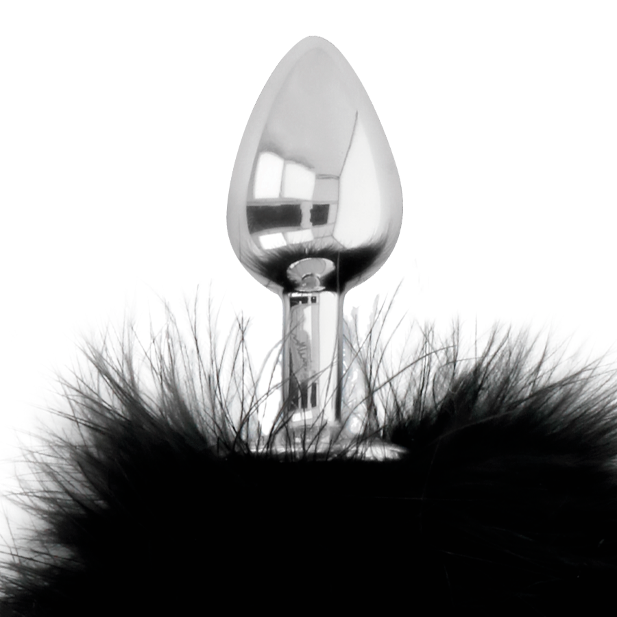 Darkness – Bouchon extra anal avec queue noir 7 cm