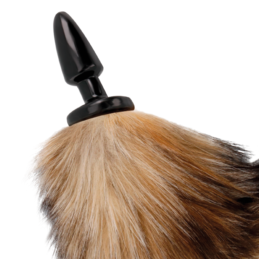 Darkness – Queue naturelle avec plug anal en silicone 10 cm