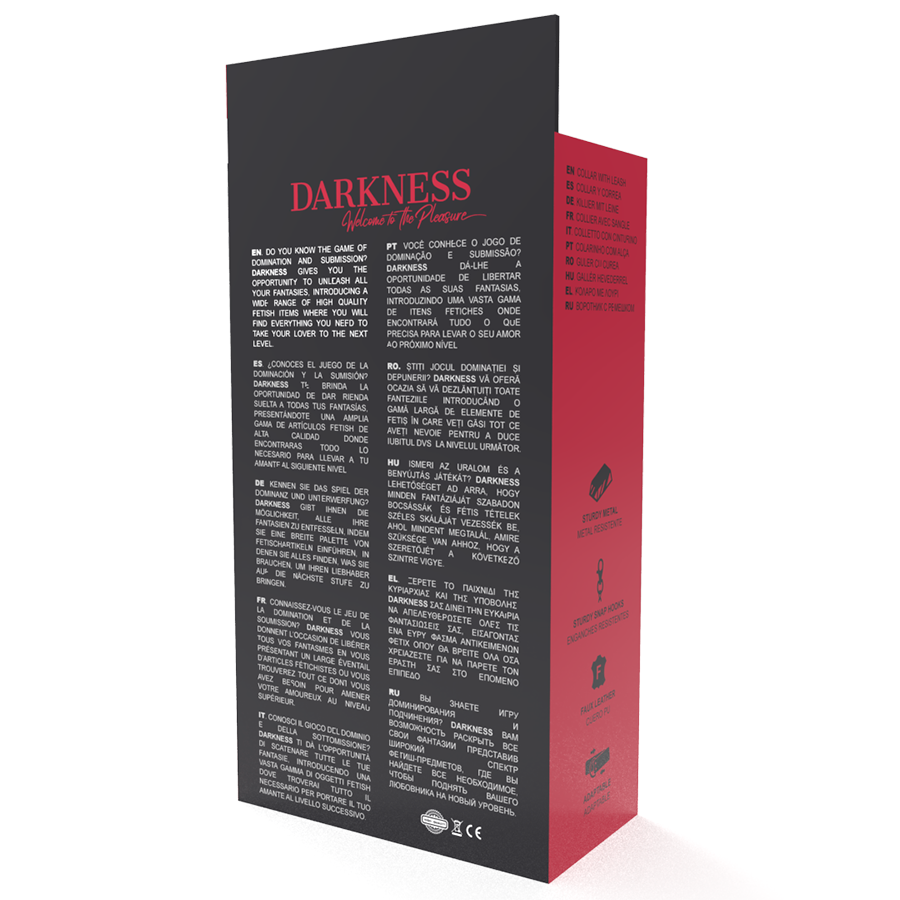 Darkness – Collier de posture avec chaîne en cuir