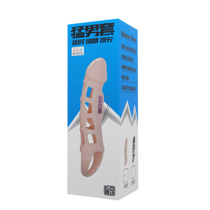 BAILE - FUNDA EXTENSORA PENE MET VIBRACIÓN Y-BAND NATUURLIJK 13,5 CM