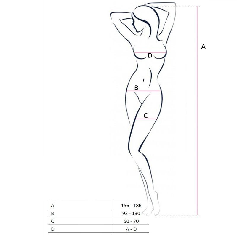 PASSIE - VROUW BS050 BODYSTOCKING ROSE TALLA ÚNICA