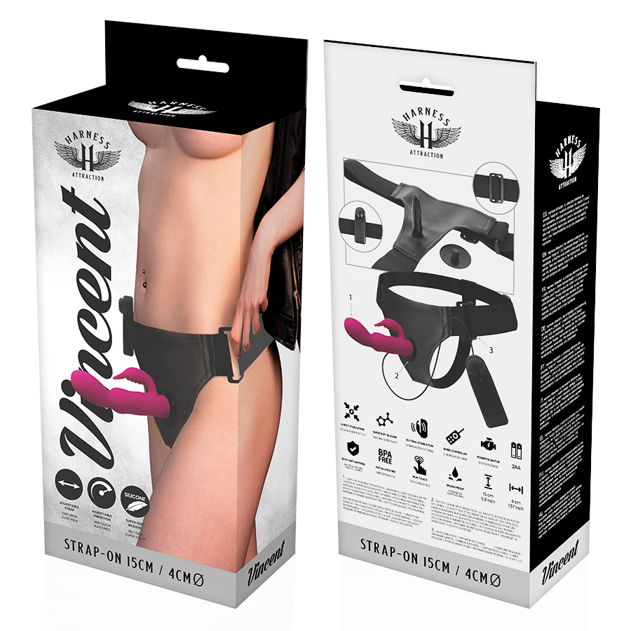 Harness Attraction – Rnes vibrateur lapin vincent 15 cm -o- 4 cm