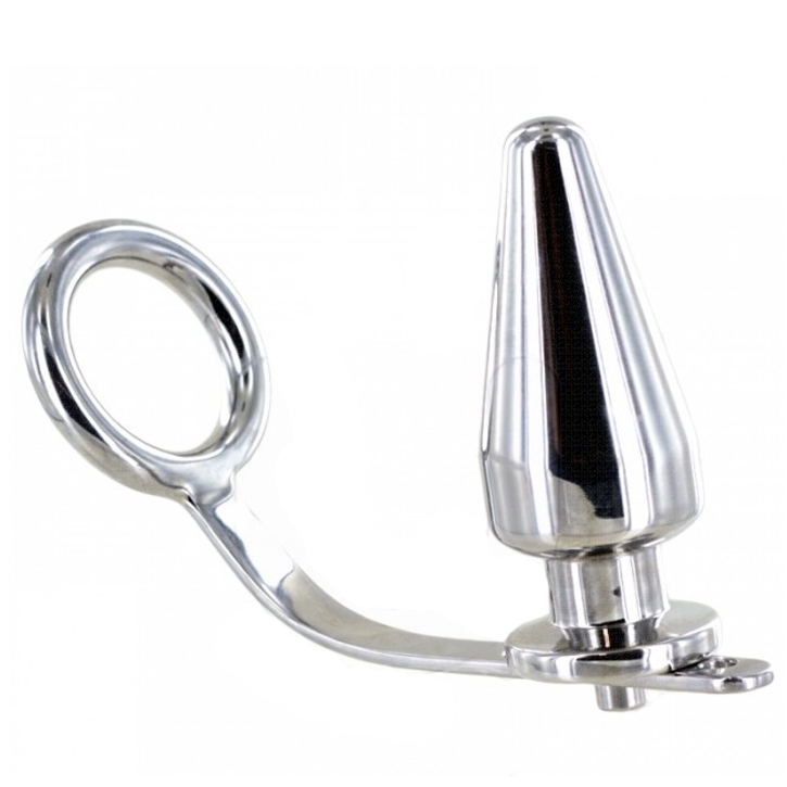 Metal Hard – Anneau en acier avec plug anal 45 x 45mm