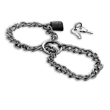 Metal Hard – Menottes avec chaîne en acier inoxydable.